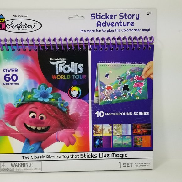 Trolls Sticker story adventure re-stickable stickers and scenes - Picture 2 of 6